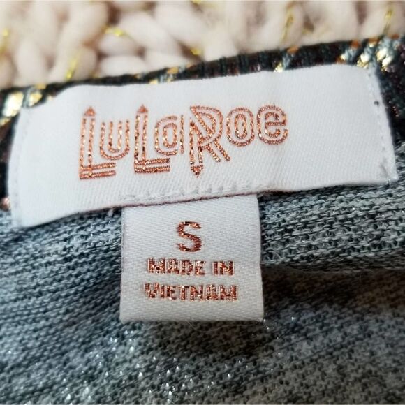 LuLaRoe Brown Sarah Metallic Aztec Chevron Cardigan - Picture 6 of 8